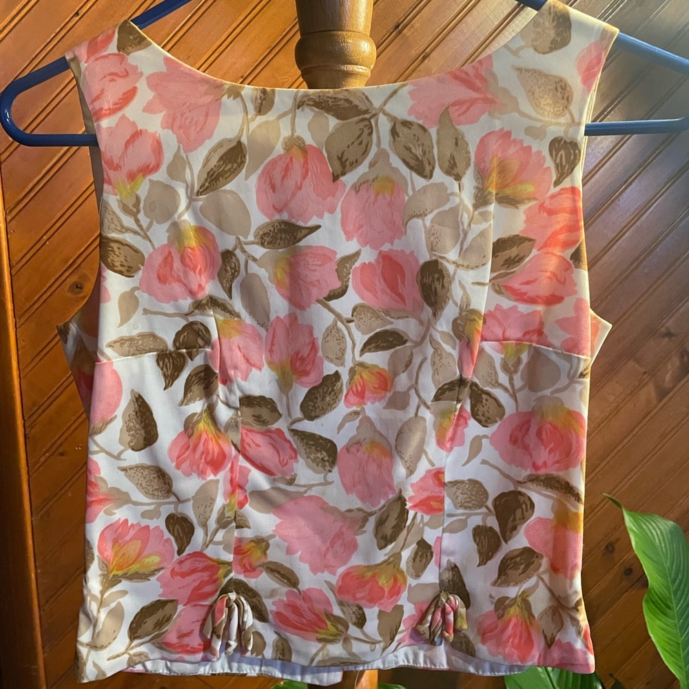 Vintage Shirt with Pink Flowers